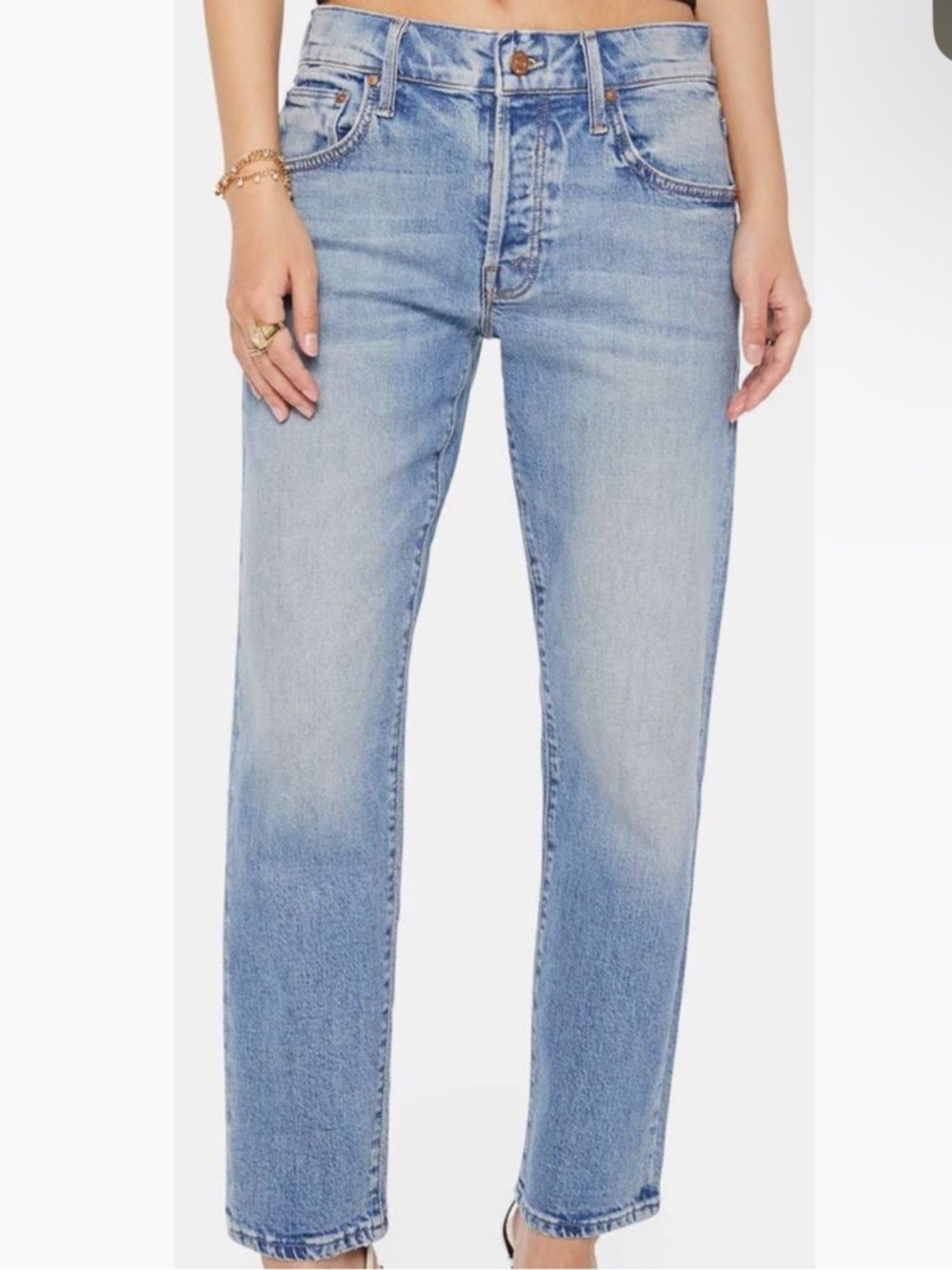 Mother Petites Lil Mother Hiker Hover Straight Leg Fight for Your Right Wash